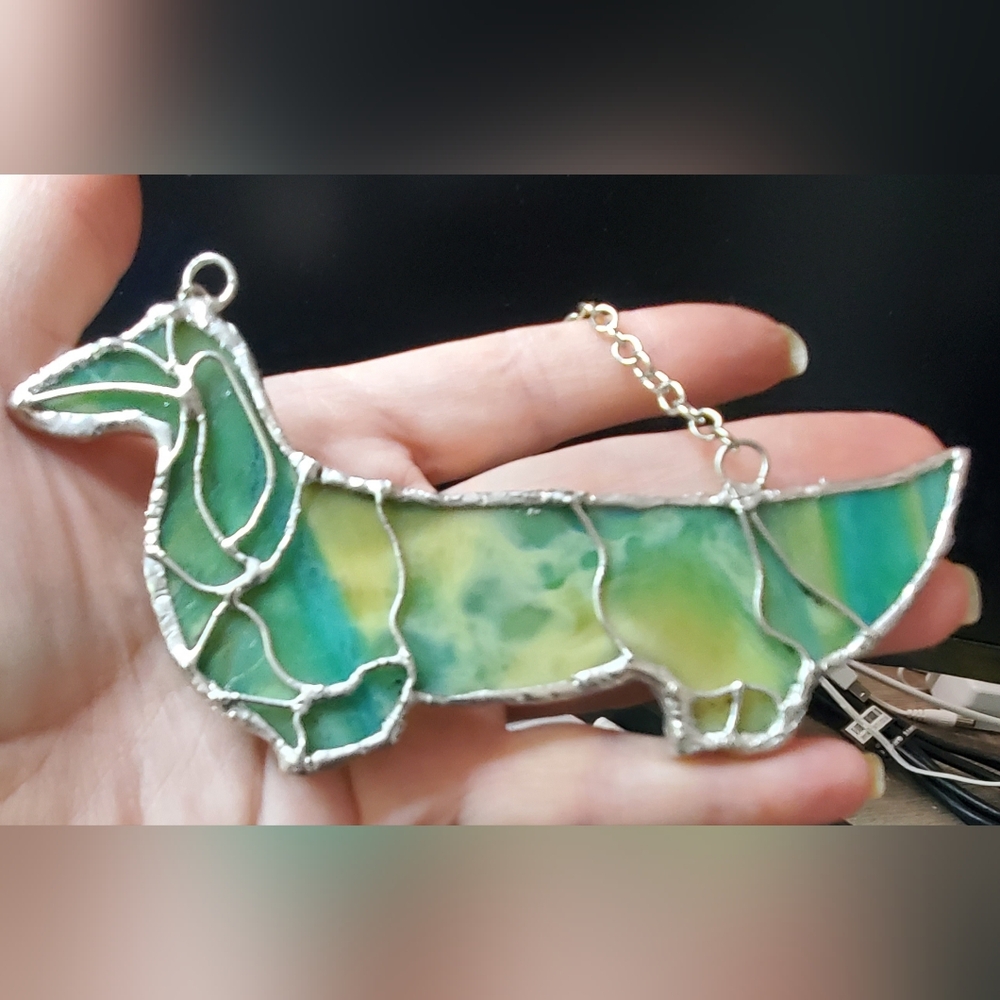 Dachshund Stained Glass Suncatcher/Handcrafted